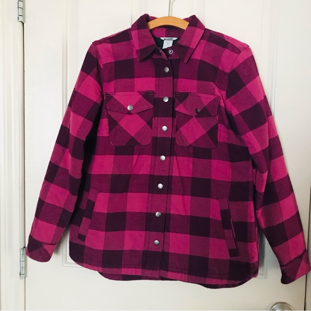 Duluth Trading Plaid Folklore Flannel Insulated Trading Shirt Jacket Size Small